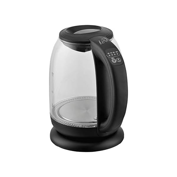 T24 Wasserkocher Glas 1,7 L mit Temperatureinstellung 60-100 Â°C, 2.200W Schwarz mit LED Beleuchtung – Bild 5