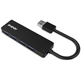 USB Hub, BYEASY 4 Port USB 3.0 Ultra Slim Portable Data Hub Applicable for iMac Pro, MacBook Air, Mac Mini/Pro, Surface Pro, Notebook PC, Laptop, USB Flash Drives, and Mobile HDD(Black)