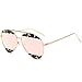 SojoS Metal Frame Double Color Flash Mirrored Aviator Womens Sunglasses SJ1032 With Gold Frame/Marble and Pink Lens