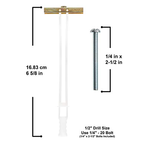 TOGGLER SNAPTOGGLE Drywall Anchor 100Pack 1/4in Dia Toggle Bolt