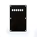 Musiclily 6 Hole Guitar Back Plate Tremolo Cavity Cover Backplate for China Made Squier Guitar Parts,3Ply Black