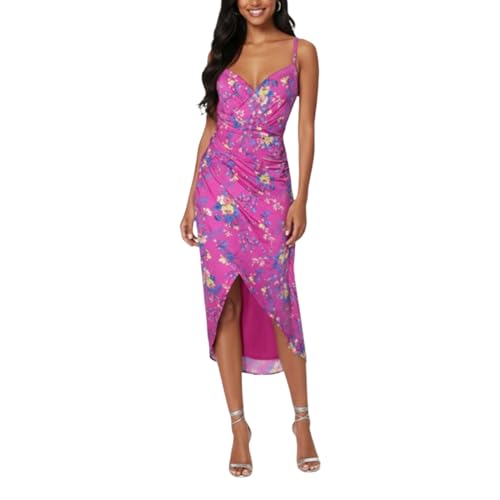 RACHEL Rachel Roy Women's Bree Sleeveless High-Low Wrap Midi Formal Dress, Plum…