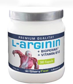 L-Arginine 4500 - Arginine Powder Capsules - 300 Highly Dosed and Pure L-Arginine Caps including Bioperine and Vitamin B12-10 weeks Supply - Backed by Amazon Guarantee