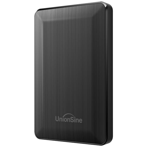 UnionSine 2.5" Portable External Hard Drive 500GB, USB 3.0 Type-C HDD Storage Compatible for PS4, Xbox, PC, Mac, TV, Desktop, Laptop(Black)