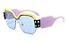 FEISEDY Candy Women Fashion Semi Rimless Oversized Sunglasses Acetate Frame B2278