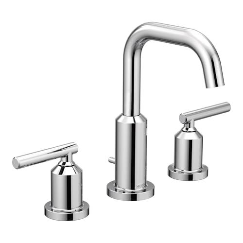 Moen T6142 Gibson Zweigriff, 20,3 cm, breiter Bogen Moderne Badezimmer-Waschbecken, Wasserhahn erforderlich, Chrome, Trim Only