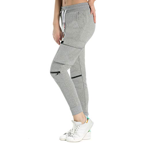 Joggingbroek dames Slim Fit joggingbroek van French Terry Knit Cargobroek Puur katoenen Kleuren Zwart Grijs Blauw - Image 3