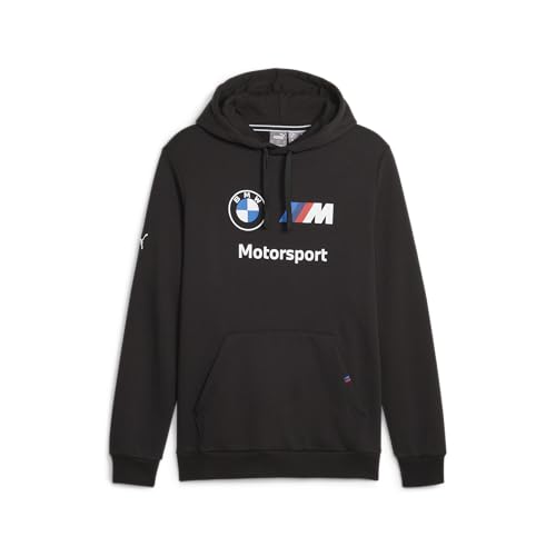 Puma BMW M Motorsport Essentials - Sudadera con Capucha para Hombre, de Forro Polar, Negro Puma, Medium