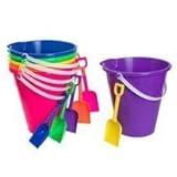 Beach Pails & Shovels - 9 Inch, Assorted Colors (6/pkg)