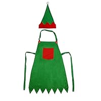 October Elf Unisex Christmas Aprons Christmas Decorations Adult Santa Apron Kitchen Aprons for Cooking Paking (Green(30.4" 21.2"))