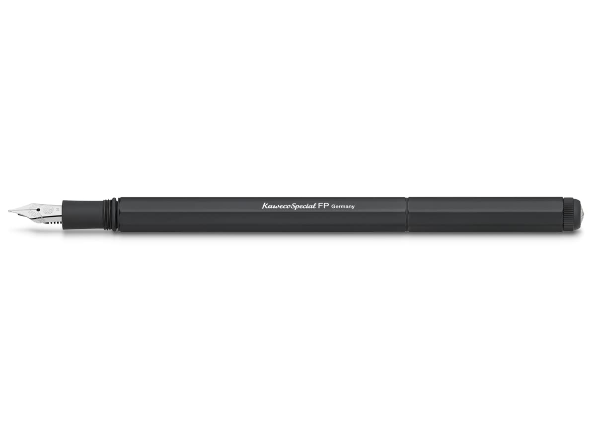 Kaweco SPECIAL Fountain Pen Black I Premium Aluminium Fountain Pen for Ink Cartridges I Exclusive Fountain Pen 17 cm I Nib: BB (Extra Broad)
