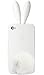 Leegoal Lovely Rabbit Silicone Bunny Case For iPhone 5 with Furry Tail - White