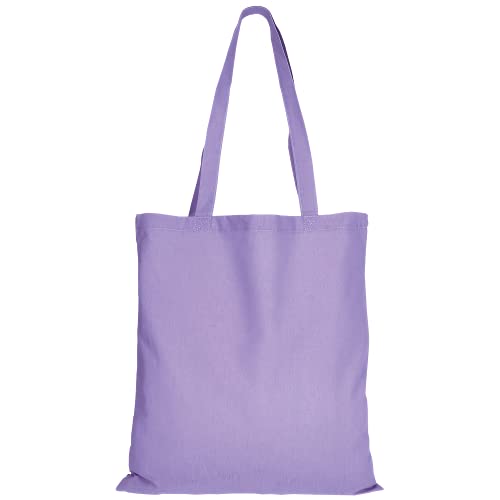 TEXXILLA 10er | 25er | 100er Pack Baumwolltasche - 28 Farben | mit Zwei Langen Henkeln | 38x42cm | Jutebeutel | Einkaufstasche | unbedruckt, Farbe:lavendel, Grö