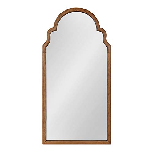 Kate and Laurel Hogan Wood Framed Arched Wall Mirror, 24 x 48, Rustic