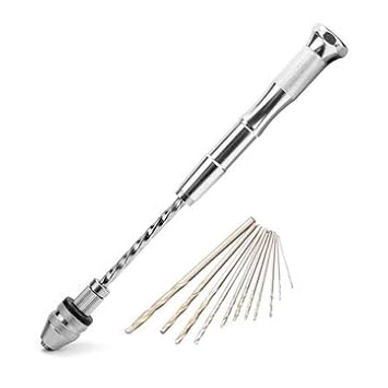 Generic Semi-Automatic Mini Hand Drill With 10 Twist Drills Chuck Clamping 0.3-3.6Mm Micro Hobby Craft Drill