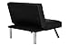 DHP Emily Accent Chair with Split-Back and Chrome Legs, Black Faux Leather