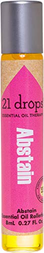 21 drops 8mL ABSTAIN Essential Oil Roll-On Aromatherapy - Natural, Certified Organic, Pure Therapeutic Quality 1st Press Blend for Appetite & Craving Control
