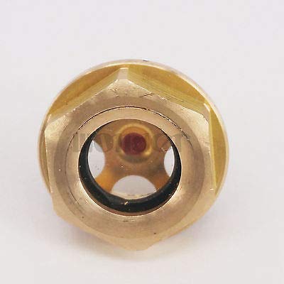 Maslin 3/4" BSP Male Brass Oil Level Sight Glass Window Hex Head For Air compressor Gearbox - Thumbnail 4