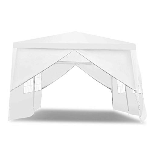 AyaMastro 10x20 feet Outdoor Gazebo Canopy Tent White Patio Shelter Sun Shade Wedding Party with 4 Removeable Sidewalls with Ebook - Thumbnail 2