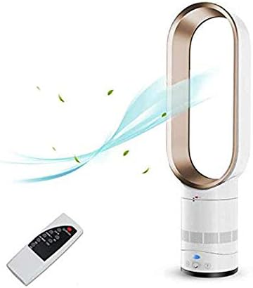 NINGXUE Leafless Fan, Ultra-Quiet Negative ion air Purifier, Floor-Standing with Remote Control Desktop Fan, Suitable for Home/Office/Bedroom, 16 inches,Gold