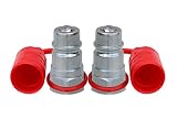 TL38-M 2 Pack Ag Quick Coupler Male Nipple - Ball Style Used on Most Tractors and Machinery - Hydraulic Tractor Coupling - Iso5675 1/2" NPT