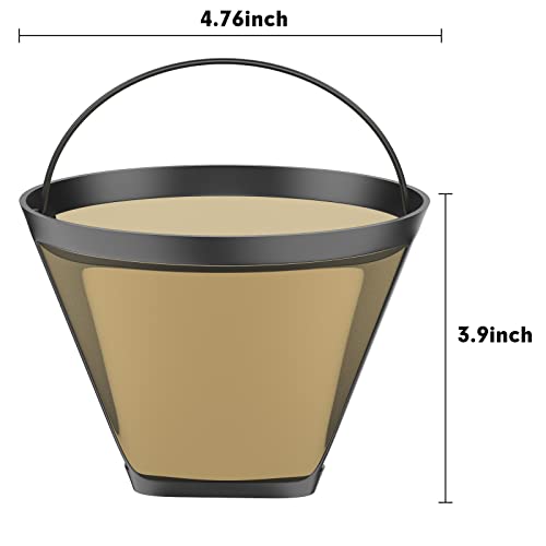 Gold Coffee filter Permanent Reusable 4 Cone Shape metal Coffee