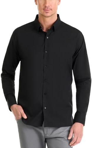 Amazon.com: Van Heusen Men's Traveler Stretch Long Sleeve Button Down Khaki  Chinchilla Minicheck, Large : Clothing, Shoes & Jewelry