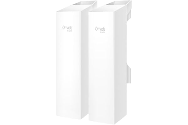 Omada EAP211-Bridge KIT, Point to Point Wireless Bridge | 5GHz 867Mbps, PtP&PtMP, 1km Range, 3 Gigabit Ports, PoE or DC Powered, IP65 Weatherproof, Preconfigured, Plug&Play