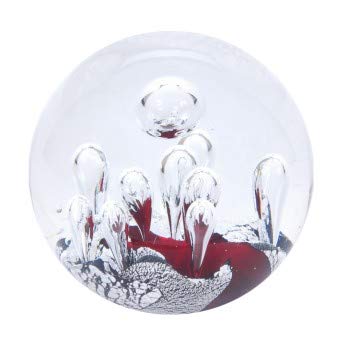 my-gschenk Dreamball Paperweight Large Bubbles Over Red Black Silver Background
