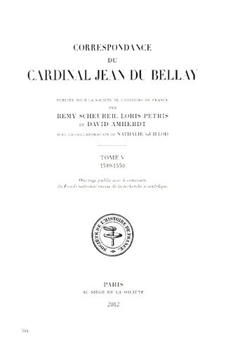 Correspondance du cardinal Jean Du Bellay