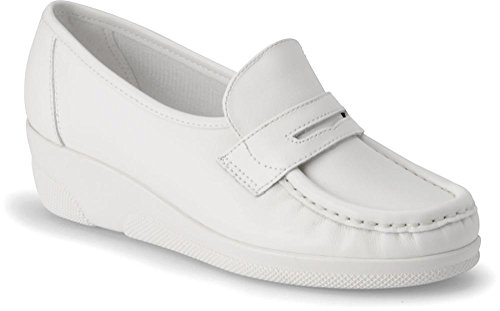 Nurse Mates Shoes Women Pennie White Moccasin Nursing Shoes 103814 - 9W