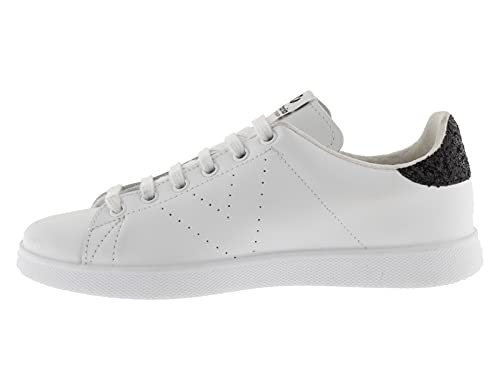 victoria Leather & Back Glitter & Perforated Logo Tennis Shoes 1125104 for Girls