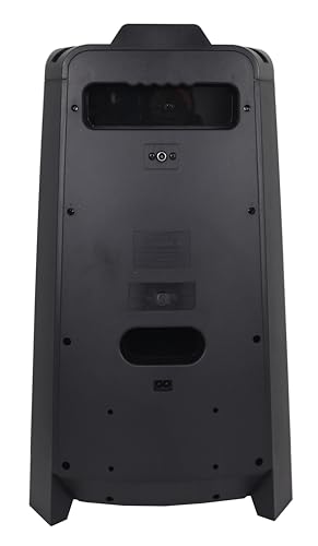 Aiwa Bocina Portátil Recargable 50W RMS, Bluetooth 5.3 con TWS, Doble Woofer de 5", Luces LED, Super Bass, Radio FM, Doble Entrada para Micrófono Karaoke, Pantalla LCD, Modelo AWPOK400LD Color Negro