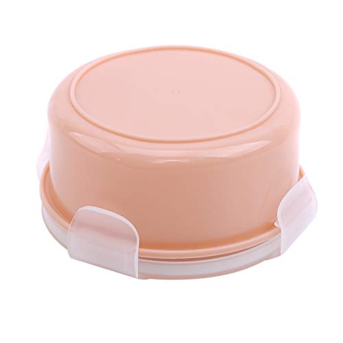 Yunzee Food Storage Container Round Shape Household Refrigerator Storage Box with Lid Meal Prep Lunch Box Kitchen Food Prep Container,Pink - Thumbnail 3
