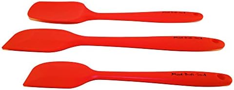 Premium Silicone Spatula, Set of 3 | Food Grade Red Kitchen Spatulas |600ºF Heat-Resistant Spatula Kitchen Aid Nonstick Cookware Set For Cooking And Baking With S-Core Stainless Steel Handle