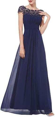 Women's Evening Prom Dress,CSSD Ladies' O-Neck Short Sleeve Long Dress Elegant Lace Prom Party Dress for Women