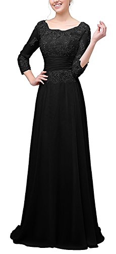 LOVING HOUSE Women's Lace Appliques Mother Of The Bride Dresses With Sleeves Long Formal Evening Dresses P025