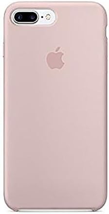 iphone 8 Plus(5.5Inch) Liquid Silicone gel simple anti-drop case,with Soft Microfiber Cloth Lining Cushion for iphone 8 Plus (Pink sand)