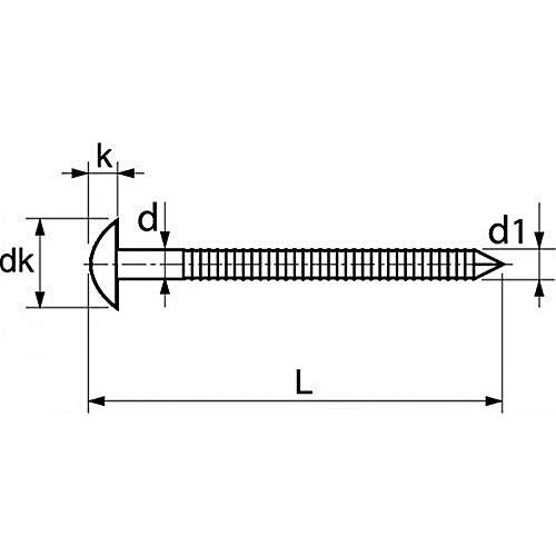 170X Drahtstifte m. Rundkopf m. Ringen 2.5x35 Edelstahl A4 – Bild 3