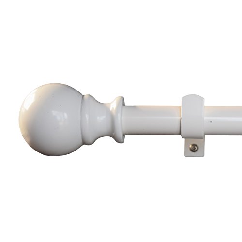 gbHome GH-6757WB Seraphic Felicity Curtain Rod, 72-144 In, White, Metal Cafe Rod Window Treatment Rod Drapery Rod - Thumbnail 4