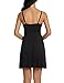 HOTOUCH Sexy Nightgown for Womens Full Slips V Neck Straight Dress Nightwear Black M