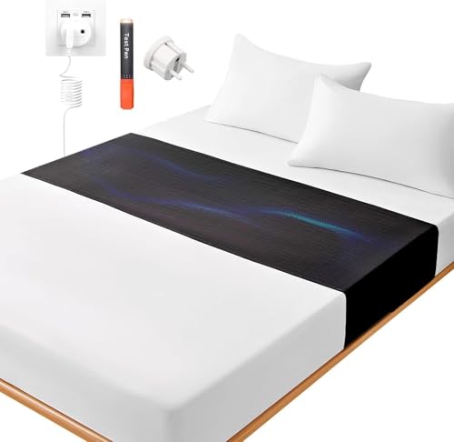 31bzwtjimpL Ckeyin Pro Erdungsmatte Für Bett, Verbesserung Der Schlafqualität Mit Erdungslaken, Grounding Bed Sheet Zur Erhöhen Sie Die Energie, Grounding Mat 68 * 198Cm, Schwarz