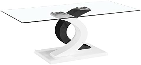 Gravity Decor Milano Coffee Table with Stylish, Black &amp; White High Glossy Base