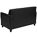 Flash Furniture Hercules Diplomat Series LeatherSoft Upholstered Loveseat, Modern Small Sofa for Living Room or Office, Black