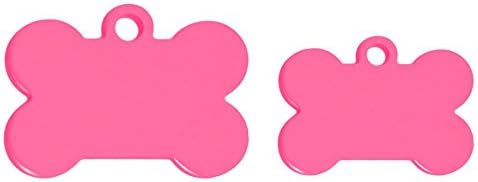 10 Bulk Wholesale Blank Bone Shape Premium Pet Id Tag, 9 Colors, 2 Sizes to Choose from (Pink, Large)