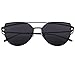 MERRY'S Fashion Metal Frame Flat Mirrored Lens Sunglasses Cat Eye For Women UV400 S7882 (Black, 56)