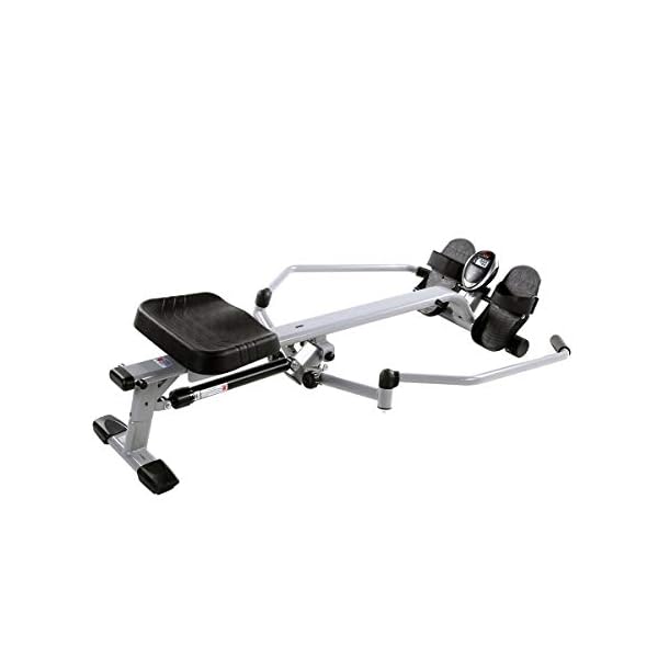 Sunny Health & Fitness Smart Compact Full Motion Rowing Machine, Full-Body Workout, Low-Impact, Extra-Long Rail, 350 LB Weight Capacity and Optional Free SunnyFitÂ® App Enhanced Connectivity - Image 7