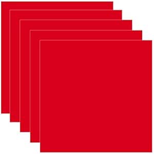 Amazon.com: Red (Glossy) 5-Pack of Adhesive Vinyl Sheets - 12"x12" Outdoor/Permanent ...