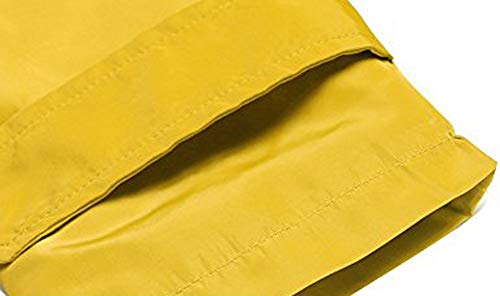 Dreamyth-Winter Women's Solid Outdoor Jacket Rain Jacket Hoodie Waterproof Hooded Long Rain Coat Windproof (Yellow, S)