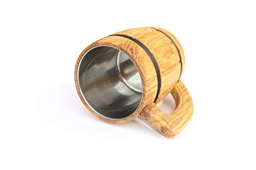 Wooden Beer Tankard Beer Mug Capacity: 20 oz (0.6 liters). Wooden Beer Stein - Wood Carving Beer Mug of Wood Eco Friendly Great Beer Gift Ideas Beer Mug for Men. Color Beige - Thumbnail 2